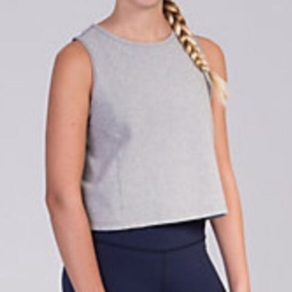 Ivivva (Lululemon) Grey Sleeveless Cropped Tank Top Size 8 - Picture 1 of 7